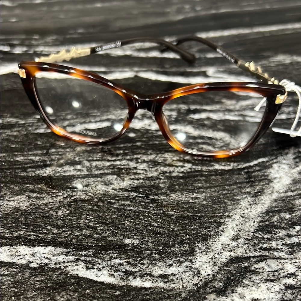 Swarovski Brown Glasses with Rectangular Frame